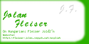 jolan fleiser business card